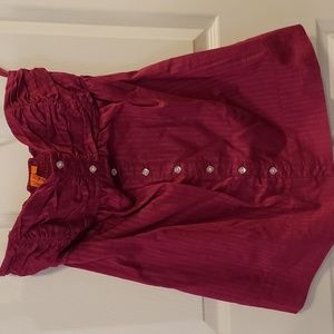 BcbGeneration Strapless Smocked Burgundy Tube Top Small